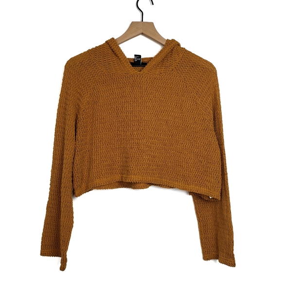 Forever 21 Tops - Forever 21 Hooded Knit Crop Sweater